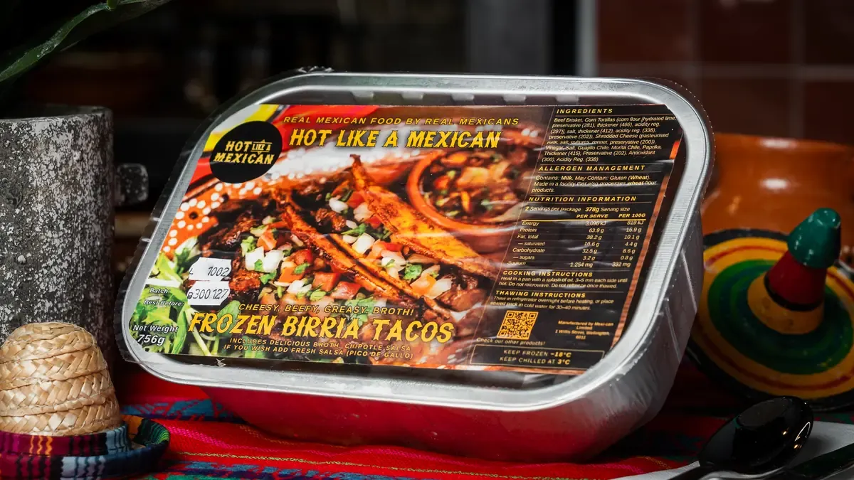 Frozen birria tacos from the Hot Like a Mexican online shop